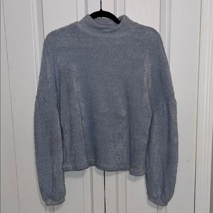 Sanctuary Light Blue Cozy Mock Neck Sweater